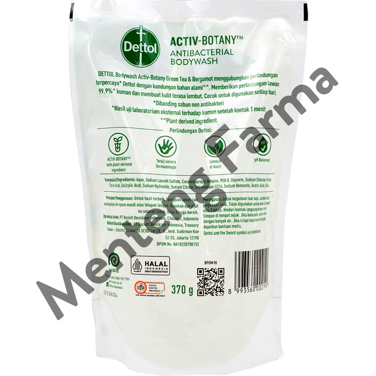 Dettol Sabun Mandi Cair Activ-Botany Green Tea Bergamot 370 Gr