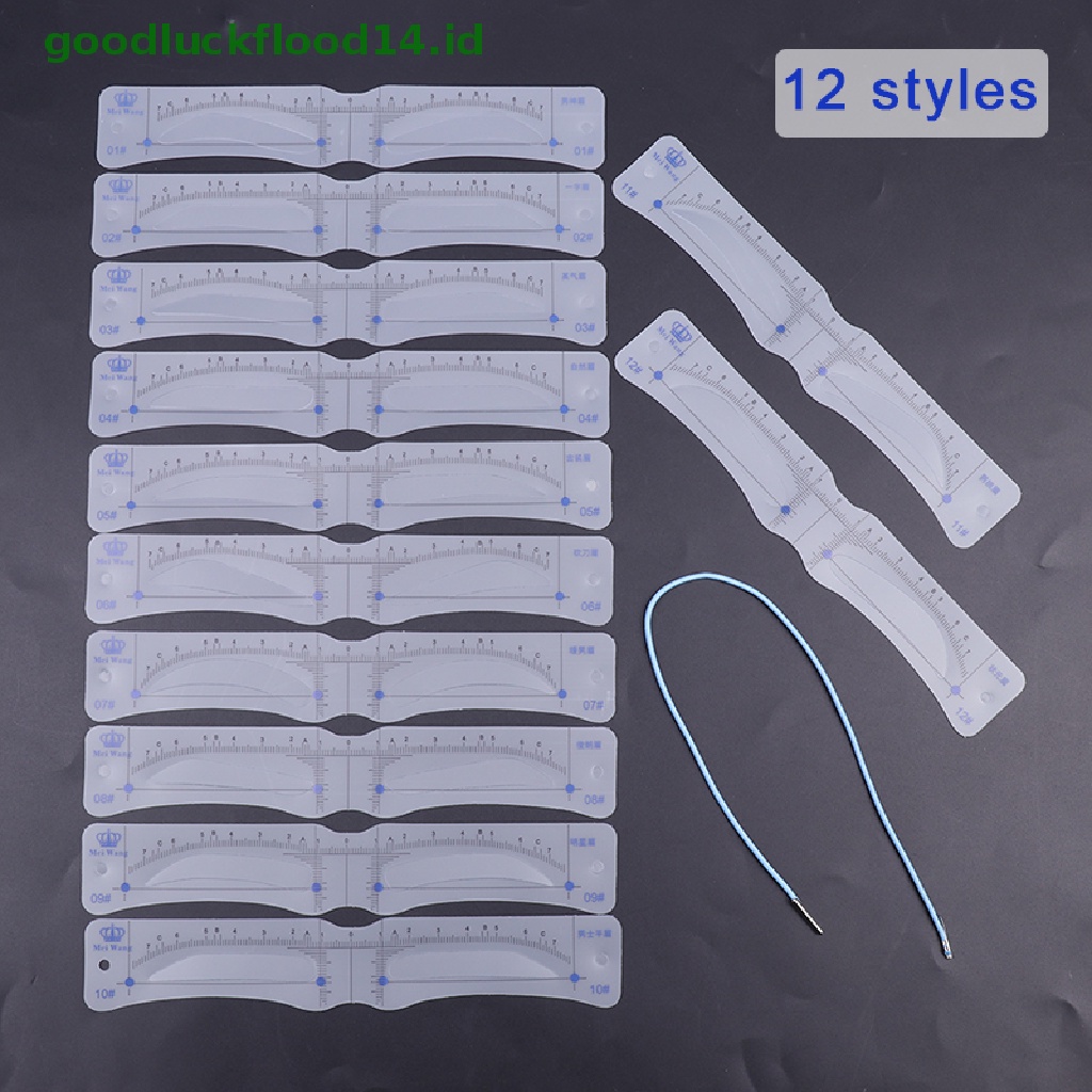 [GOOGFOUR] 12Pcs Styles Eyebrow Shaping Stencils Grooming Shaper Template Makeup Tool [TOP]