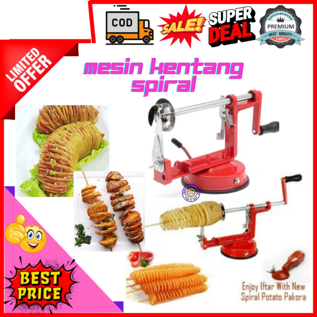 Perlengkapan Dapur Cetakan Kentang Potato Panjang Spiral Melingkar / Alat Pengiris Pemotong Kentang 