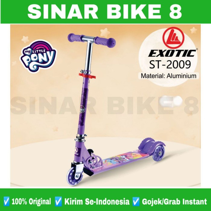 Skuter Anak EXOTIC ST 2009 Alloy Otoped Rem Kaki Bisa Dilipat