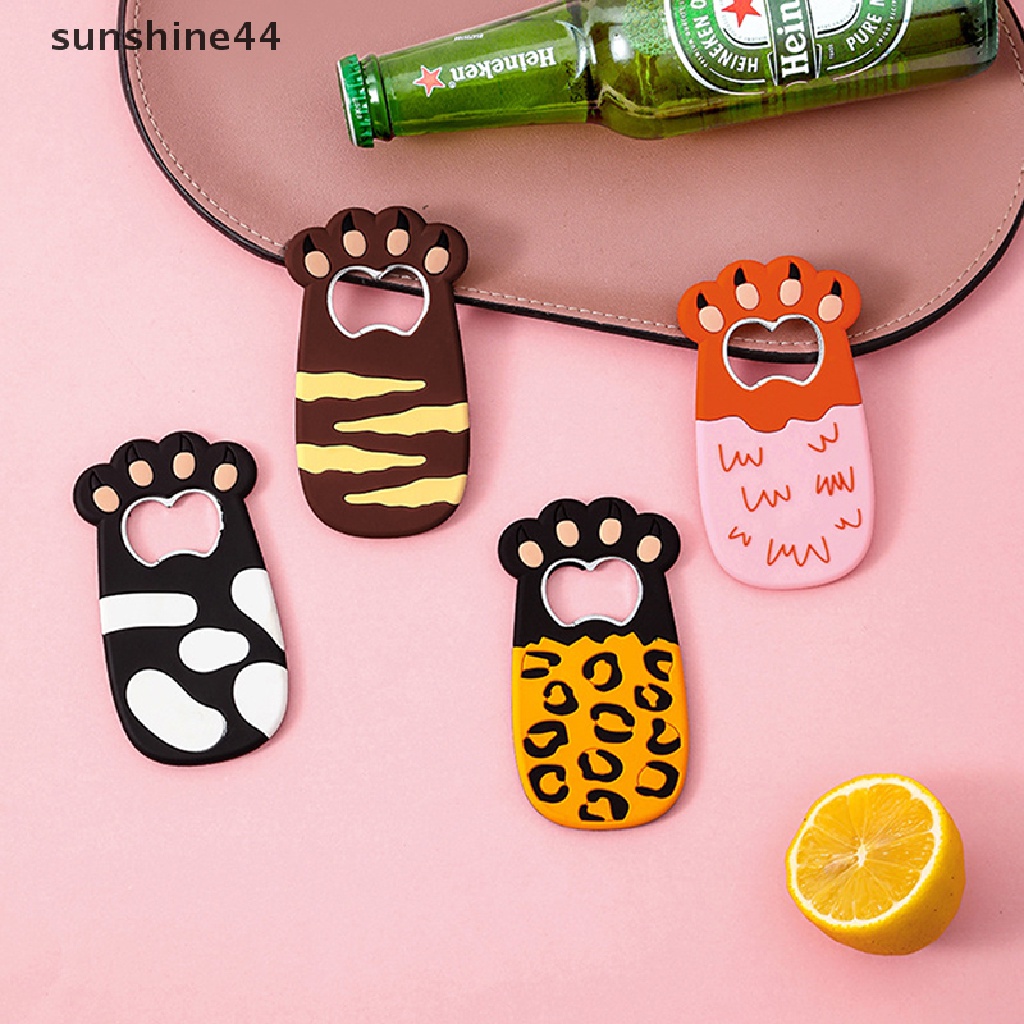 Sunshine Cartoon Cats Paw Wine Bottle Opener Pembuka Botol Bir Cakar Kucing Gemuk Magnet Kulkas Stiker Kulkas Lucu Magnet Beer Opener ID