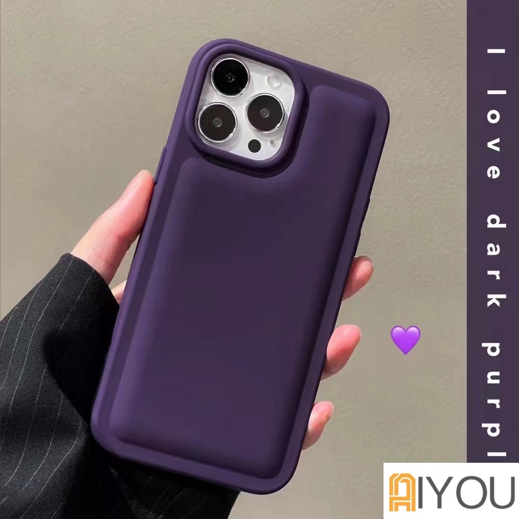 Ins Populer Bantalan Udara Matte Bumper Ponsel Case Untuk iPhone 14 Pro Max11 12 13Pro Max Warna Solid Silikon Shockproof Soft Cover