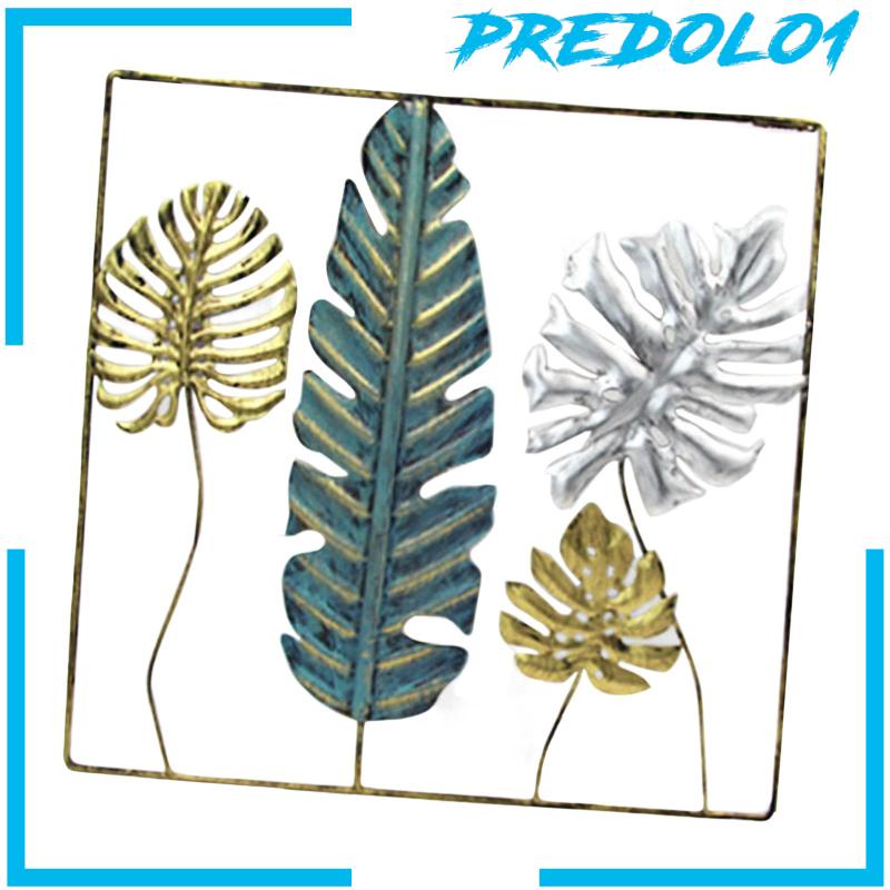 [Predolo1] Wall Decor Metal Leaf with Frame Art Crafts for Office Housewarming Gifts