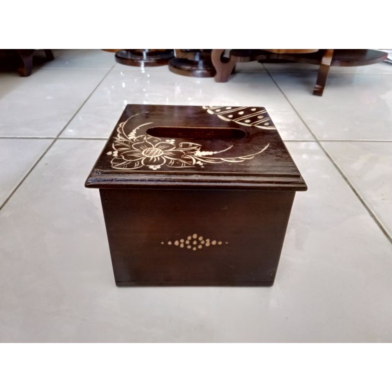 Tempat Tisu Kayu Jati Kotak Tisu Minimalis Modern Mewah Tbk