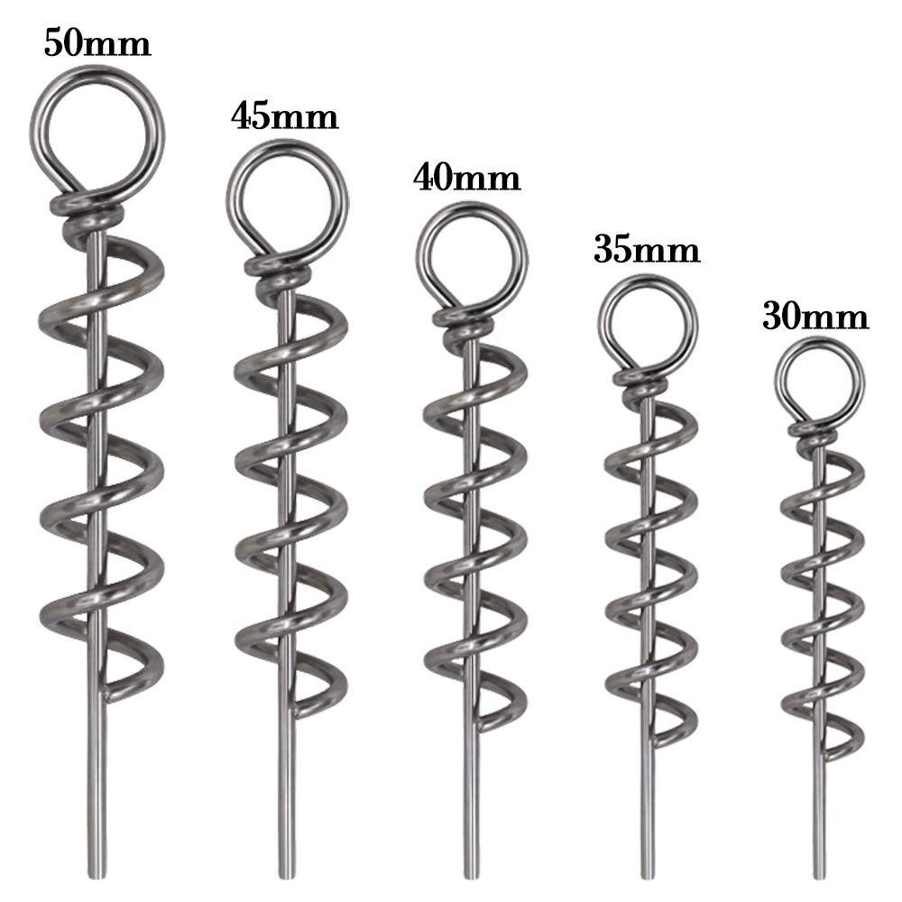 TOP 50pcs Jarum Sekrup Pancing Tahan Lama 5ukuran Stainless Steel Spring Fixed Lock