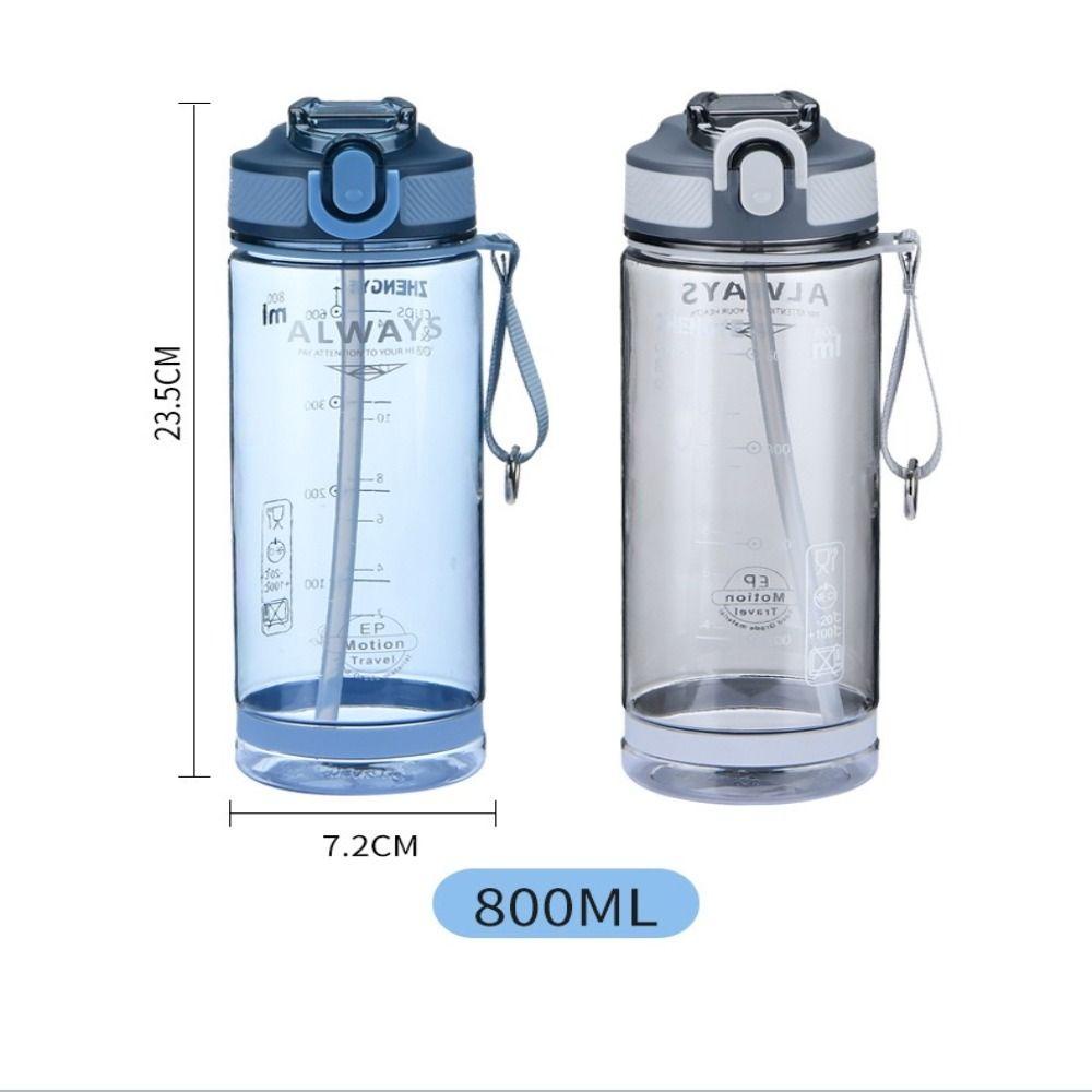 Solighter Botol Air Minum Olahraga 800ml Plastik Untuk Pria Perlengkapan Minum Hiking Anti Bocor