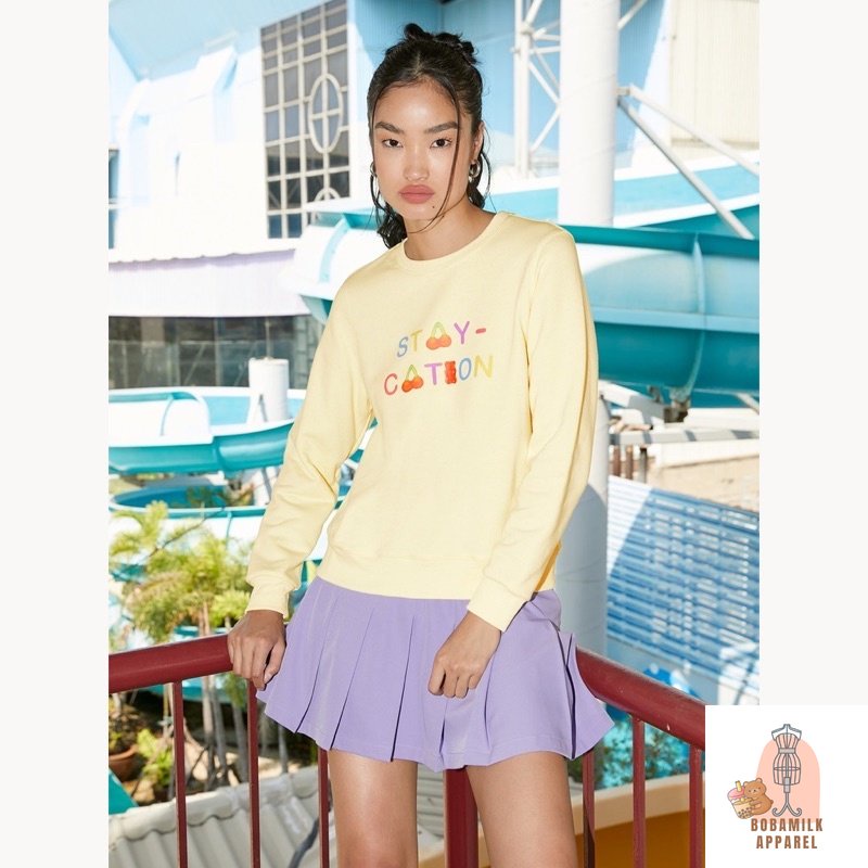 𝙋𝙍𝙀𝙇𝙊𝙑𝙀𝘿 Pomelo Haribo Long Sleeve Cream Sweatshirt Sweater Fashion Wanita