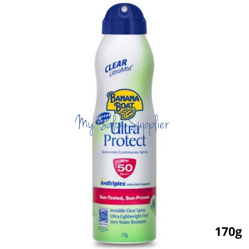 Banana Boat Clear Ultramist Ultra Protect Sunscreen Continuous Spray SPF50 170g