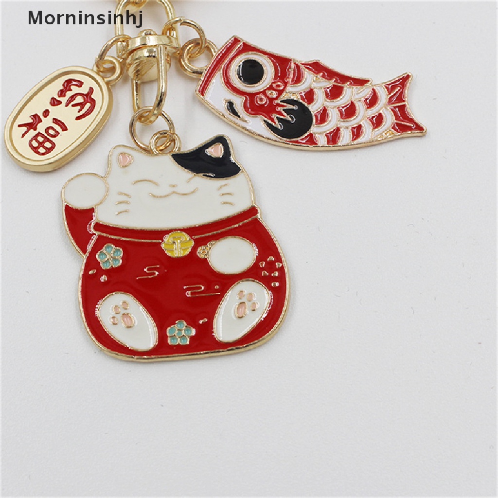 Mornin Fashion Tetes Minyak Lucky Cat Keychain Alloy Tas Liontin Fortune Key Chains Hadiah id