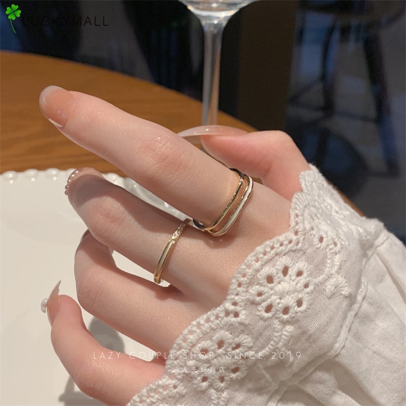 Fashion Cincin Zirkon Emas Dapat Disesuaikan Untuk Wanita Aksesoris Perhiasan Cincin Jari Elegan