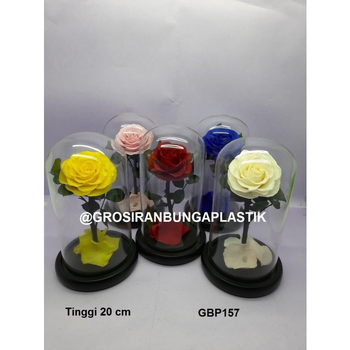 

⭐BISA COD⭐ Valentine Gift/Souvenir/Kado/Bingkisan/Glass Dome/Bunga Rose GBP157 - Kuning