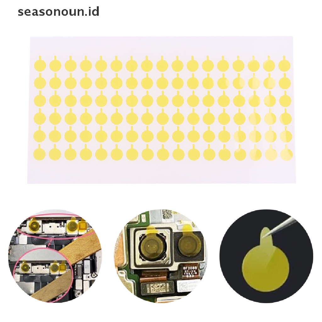 Seasonoun 100Pcs Stiker Pelindung Debu Stiker Tape Suhu Tinggi Untuk Ponsel pple X Xs 11 12Pro Kamera Infrared Dot Matrix Kamera Depan Sticker Pelindung.