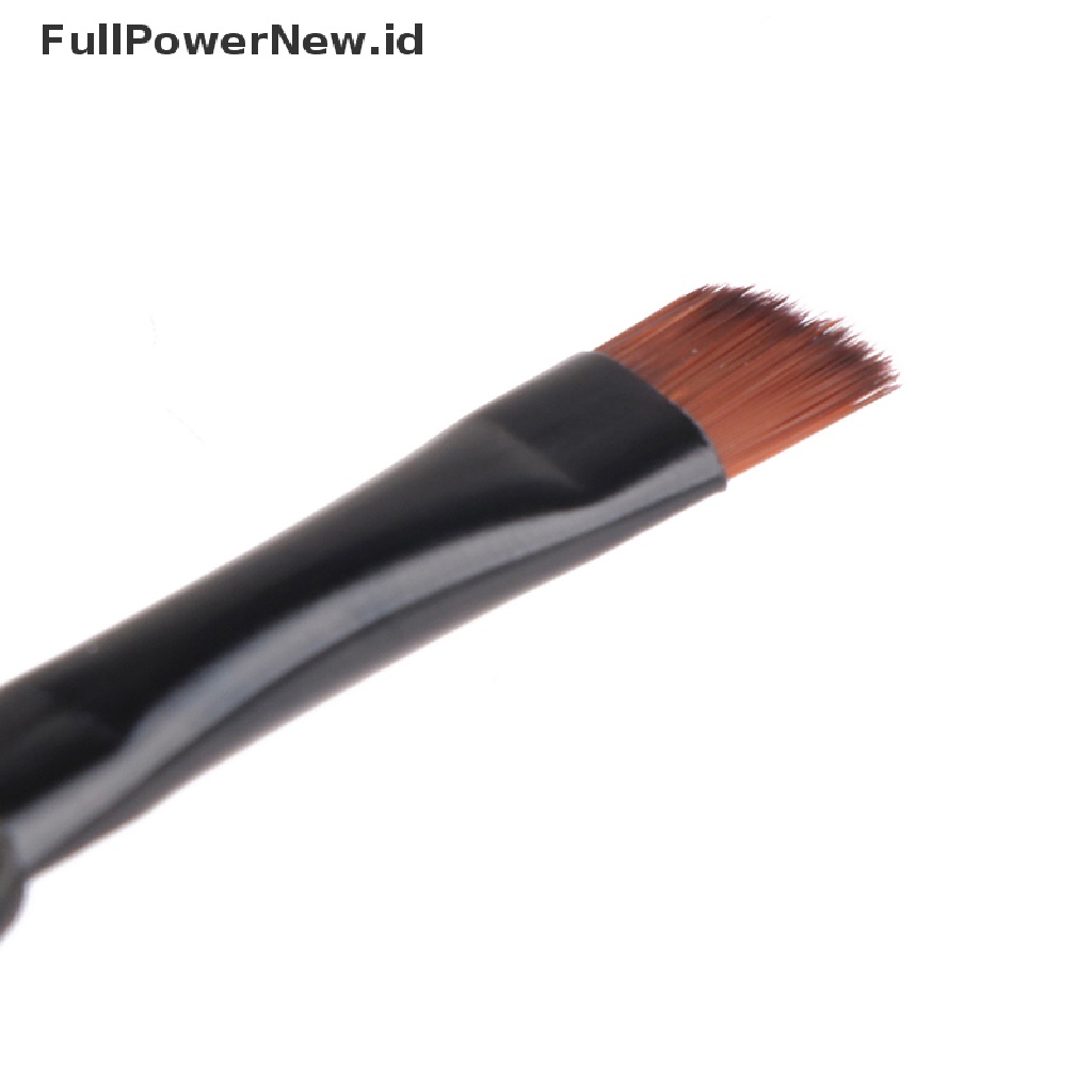 Power 10pcs Sikat Makeup Kepala Ganda Tabung Aluminium Bevel Sikat Alis Sponge Brush ID