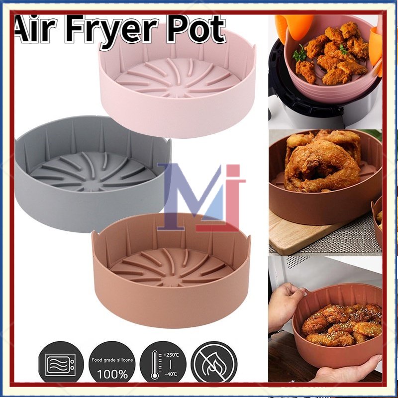 【COD】19CM Air Fryer Silicone Pot Silikon Penggorengan Udara Keranjang Tangan Loyang Silikon