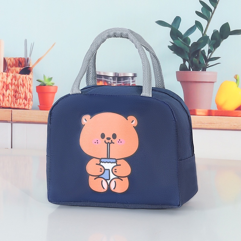 𝐄𝐁𝐒 ✅  COD PA002 Tas Bekal Model Karton Lucu Lunch Cooler Bag Makanan Aluminium Kotak Makan Import COD Tas Makan PA002