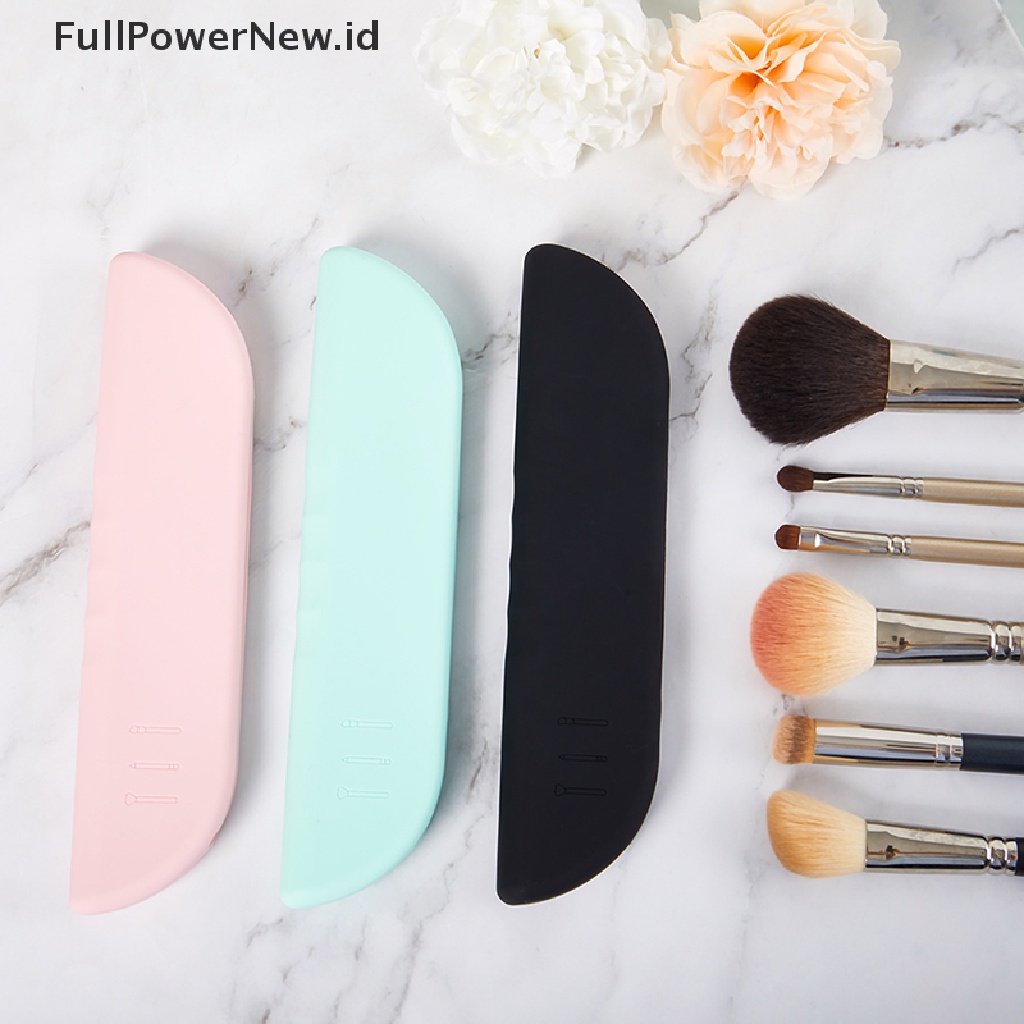 Power 1PC Kuas Makeup Travel Tas Silikon Brush Wajah Kosmetik Holder Organizer ID