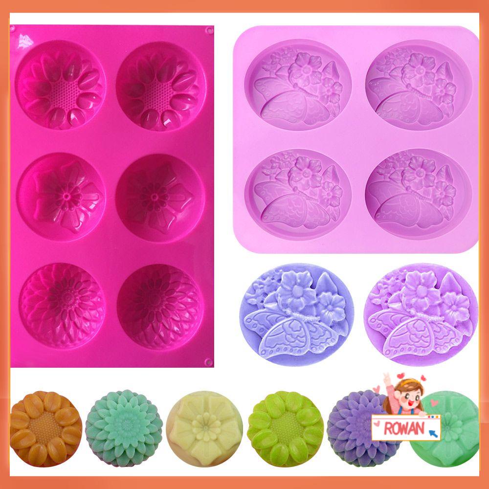 R-flower Silikon Sabun Cetakan 3D Membuat Perlengkapan Butterfly Flower DIY Craft Handmade Soaps Supplies