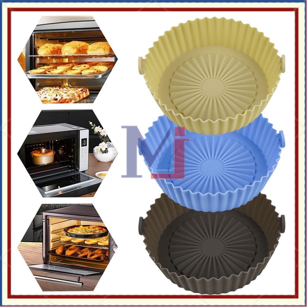 【COD】16.5 CM Air Fryer Silikon Anti Lengket/Air Fryer Silicone Pot/Silikon Bowl Wadah Tray/Pot Air Fryer Silicon Anti Lengket/Air Fryer Bahan Silikon