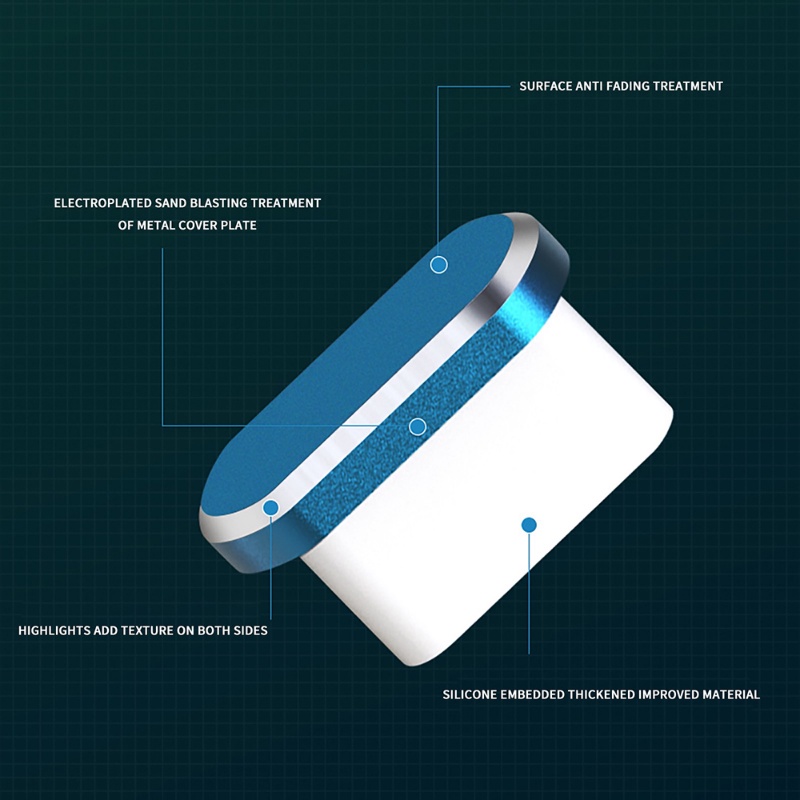 Steker Debu Telepon Bahan Metal Colokan Port Charging Tipe-C Tutup Penutup Tahan Debu Untuk Stopper Pelindung Antarmuka Tipe C