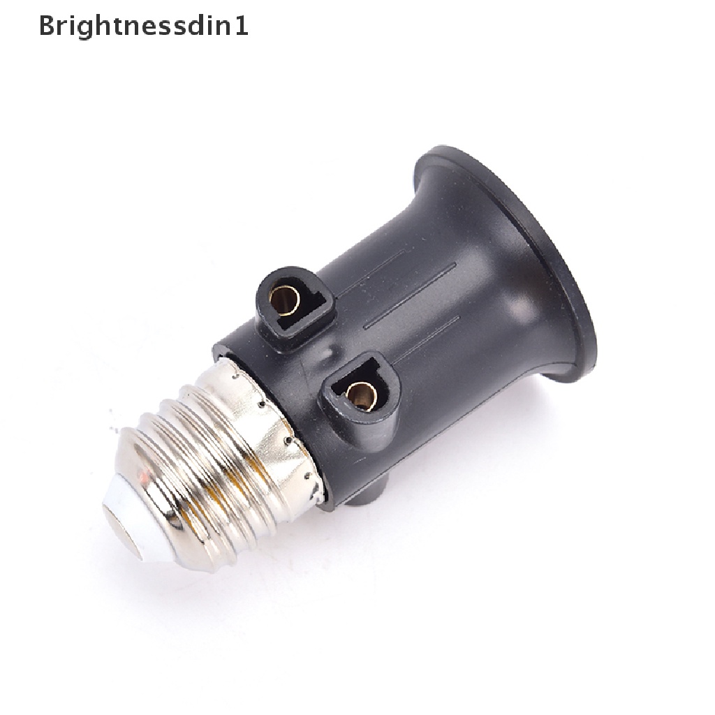 [Brightnessdin1] Pbt Adaptor Bohlam E27 Tahan Api Lamp Holder Base Socket Konversi Dengan Butik EU Plug