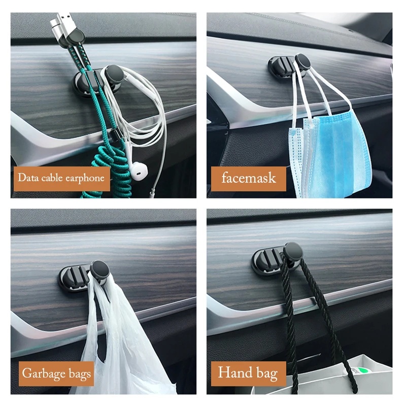 Pengait Penyimpanan Kabel Data Mini Mobil/Klip Kabel Headphone Multi Fungsi/Rak Penyimpanan Tas &amp; Kunci Tempat Kabel/Organizer Rumah Tangga