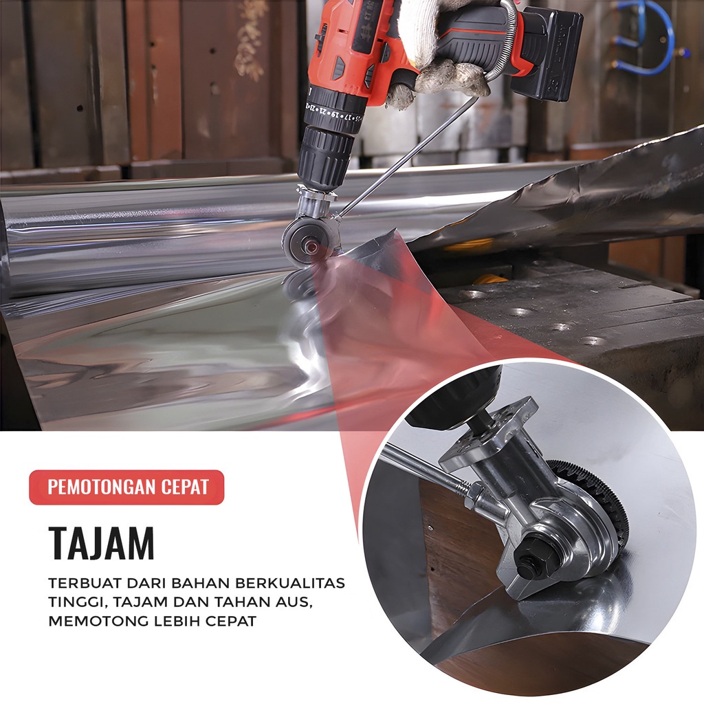 Adaptor bor gunting plat tipis - Adapter Mesin Bor Pemotong Plat Seng Tipis/Electric drill refitting plate shears/Electric Drill Plate Cutter Attachment/Nibbler Saw/Metal Sheet Cutter