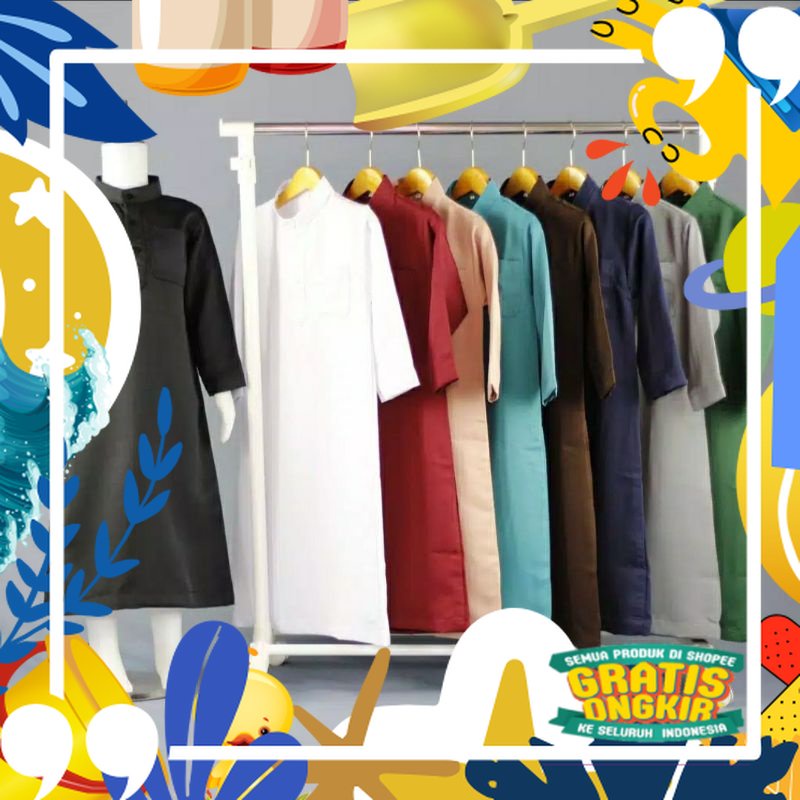 Blackwhite / JUBAH POLOS ANAK/JUBAH FARASI ANAK/JUBAH MUSLIM ANAK/BAJU MUSLIM ANAK LAKI-LAKI