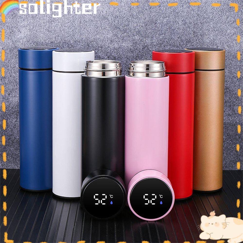 Solighter Thermos cup Drinkware Pengukur Suhu Vacuum Flasks Tampilan Suhu Cerdas