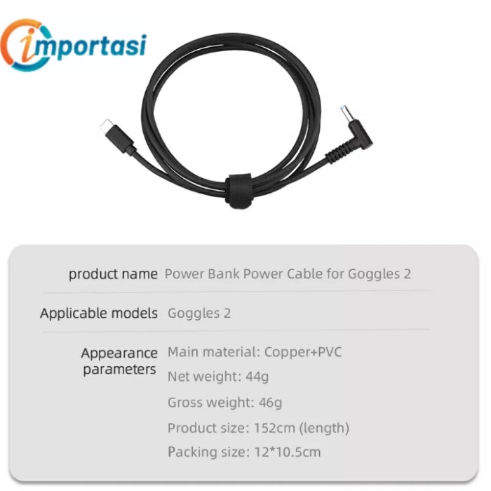 Power Supply Line Cable For PowerBank DJI GOGGLE 2 Charging Kabel