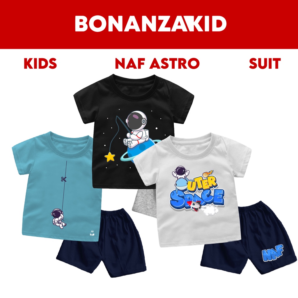 Baju Anak laki Laki Setelan Anak Laki Laki Astronot Usia 6 Bulan Sampai 8 Tahun Bahan Katun Combed 30s