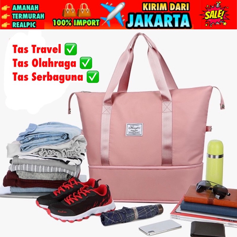 TI 3155 - TAS TRAVEL ANTI AIR BISA GANTUNG DI KOPER TRAVEL BAG DUFFEL GYM BAG TAS FITNESS TAS MUDIK- C1