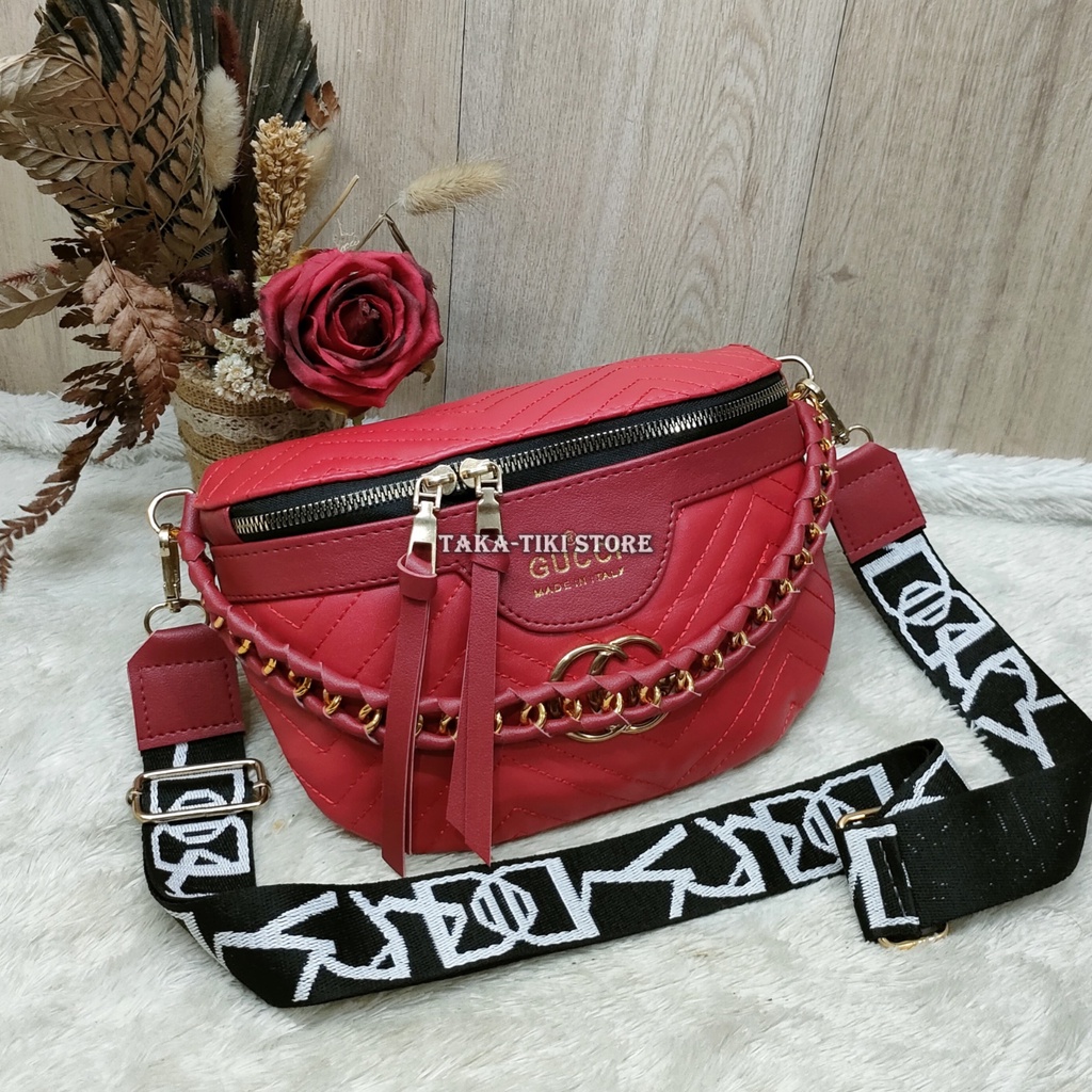 NEW ARRIVAL TAS SELEMPANG PINGGANG WAISTBAG WANITA KOREAN STYLE GC ANYAM  KEKINIAN SIMPEL MEWAH DAN ELEGANT TERBARU