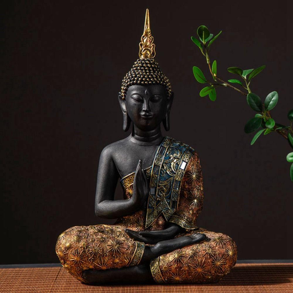 Patung Buddha Agustina Buddhisme Buddha Portabel Hadiah Meditasi Dekorasi Rumah Kerajinan Resin Besar