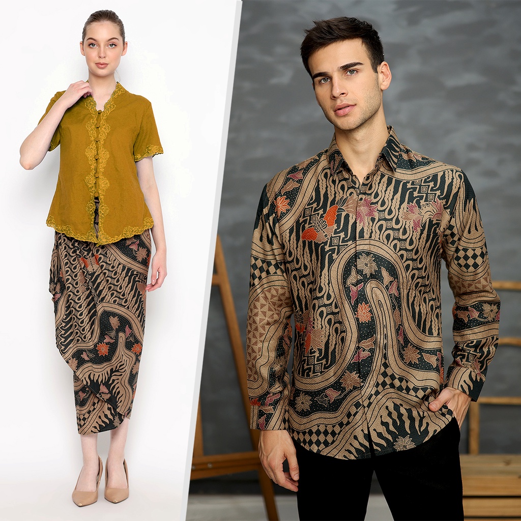 BAJU BATIK COUPLE Kemeja Rok Lilit Jena Instan Batik Pria Lengan Panjang Slimfit Premium Parang Kupu Hitam 723243 Cap 72 - Baju Kemeja Atasan Pakaian Batik Couple Cople Pria Cowok Laki Laki Remaja Keluarga Lengan Panjang Modern Slimfit Premium Kekinian