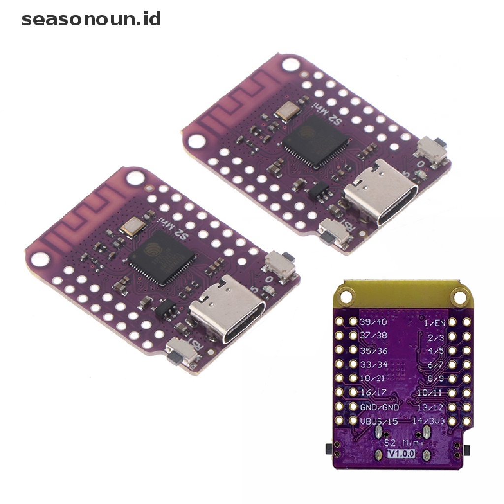 Seasonoun S2 Mini V1.0.0 ESP32-S2 4MB FLASH 2MB PSRAM WIFI Pengembangan IOT Board Based.