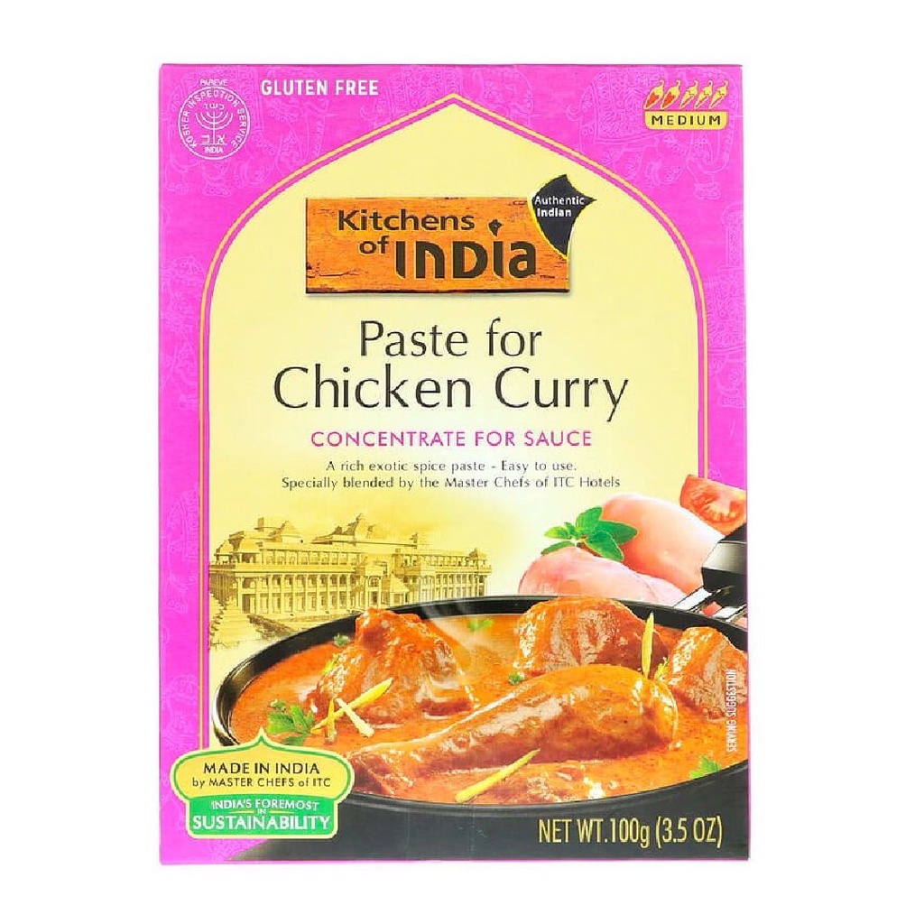 Kitchens of India Paste For Chicken Curry Gluten Free 3.5oz 100g