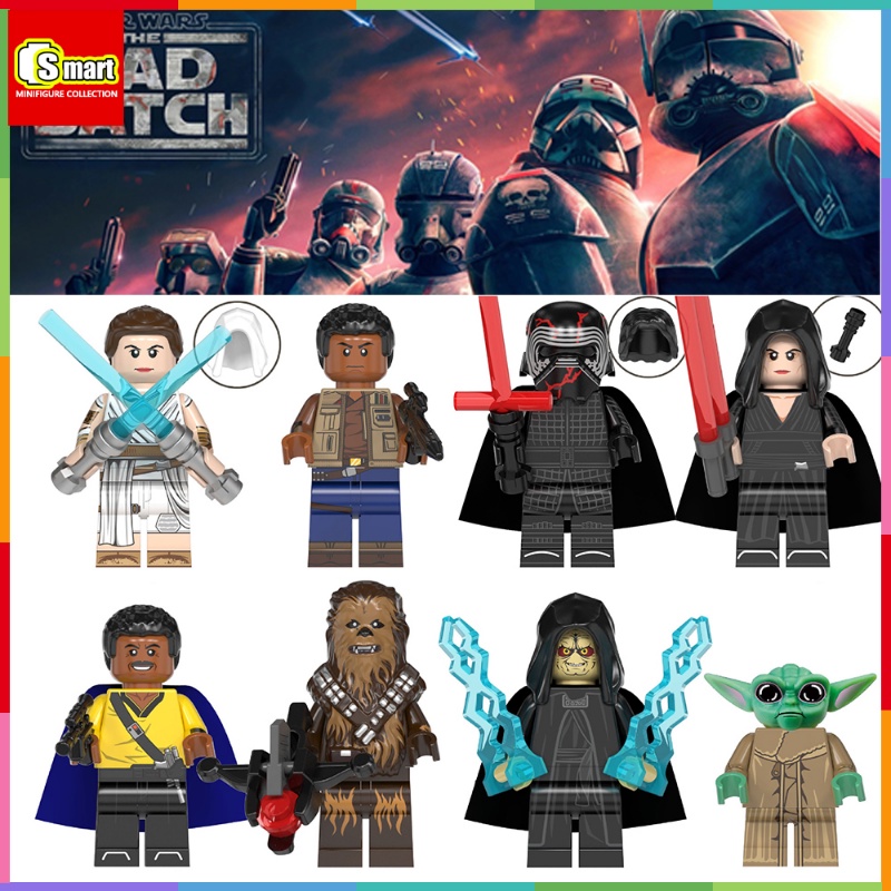 Star Wars Mini Figure Darth Vader Chewbacca Finn Rey Puzzle Rakitan Mainan Blok Bangunan