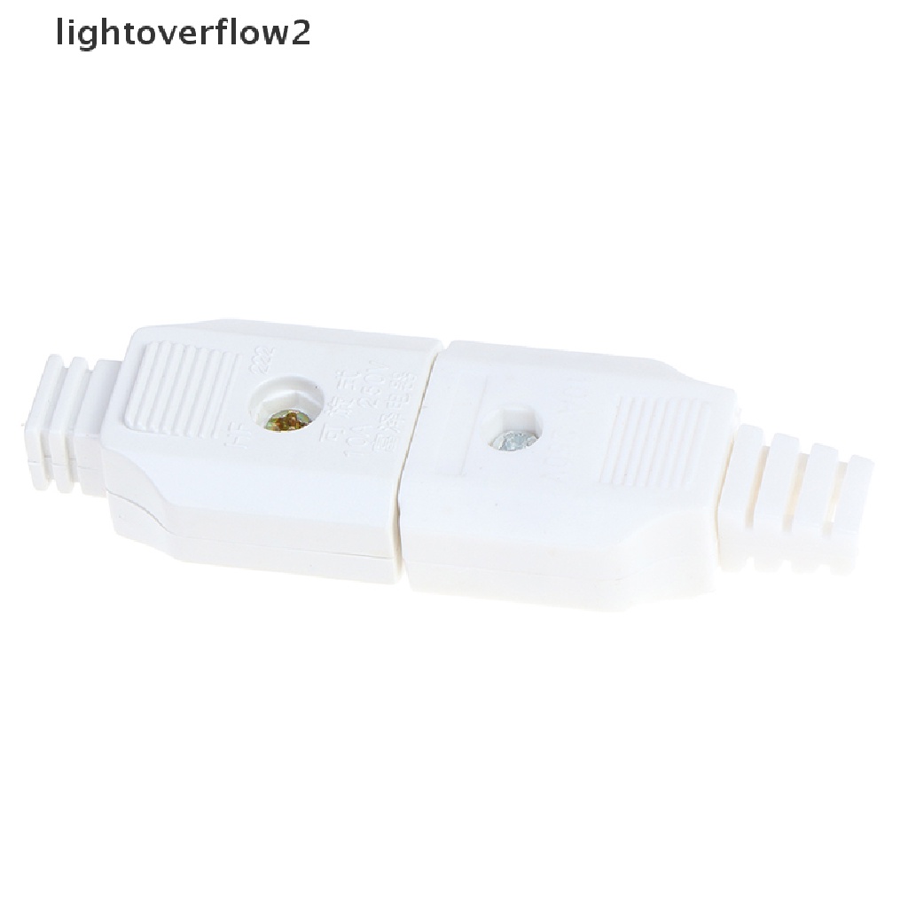 [lightoverflow2] Us 2pin Datar AC Listrik Power Male Plug Female Socket Outlet Adaptor Kawat [ID]