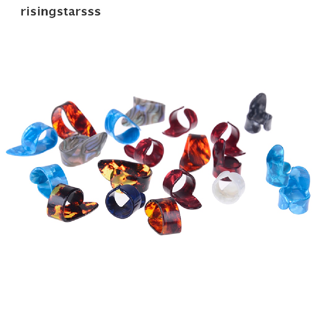 Rsid Span-new Gitar 10pcs Plectrum Nail Picking Thumb Finger Picks Stainless Steel celluloid Jelly