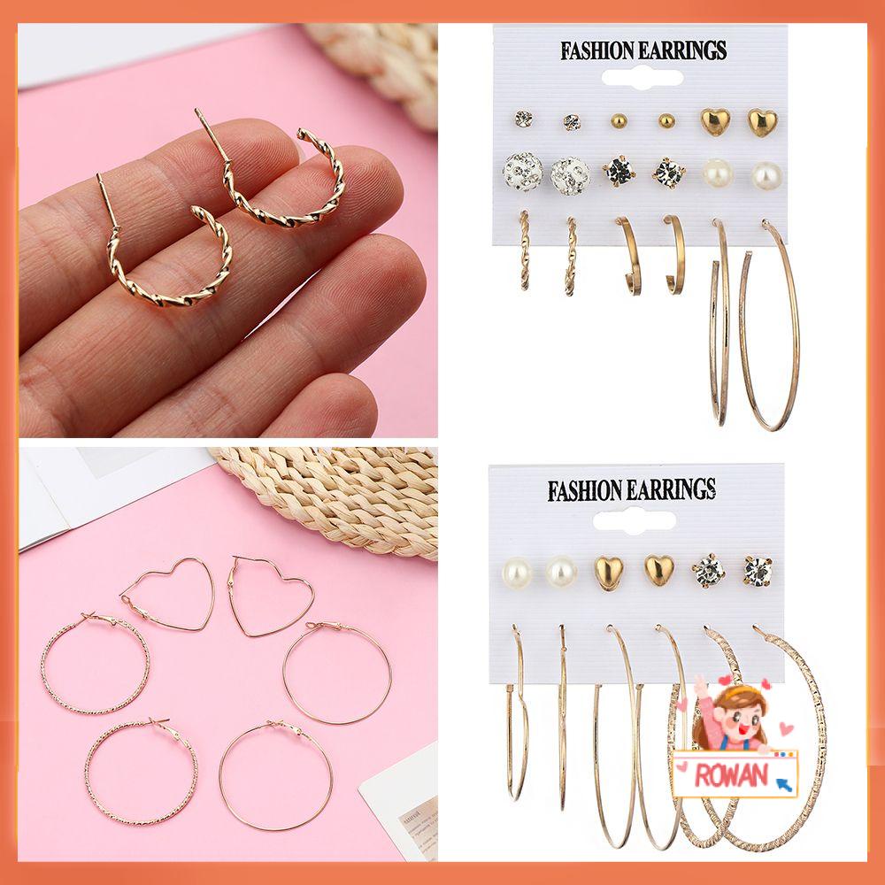 R-bunga Anting Set Hati Logam Mutiara Leopard Dekorasi Pesta Pernikahan Wanita Jewellery