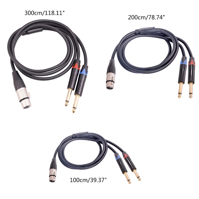 Zzz XLR Female to 14inch Y Splitter Kabel XLR to Dual 6kabel 35mm Mono TS Adapter