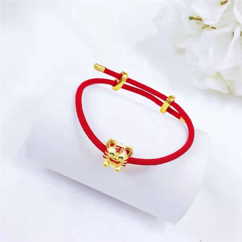 Goldkingdom Aksesoris Perhiasan Fashion Ready Stock Abrasive Lapis Emas Asli Kadar 375 Gold Dipernis Lucu12 Zodiak Transportasi Mutiara Sanhe Lu Tong Honmei Nian Gelang Pria Dan Wanita