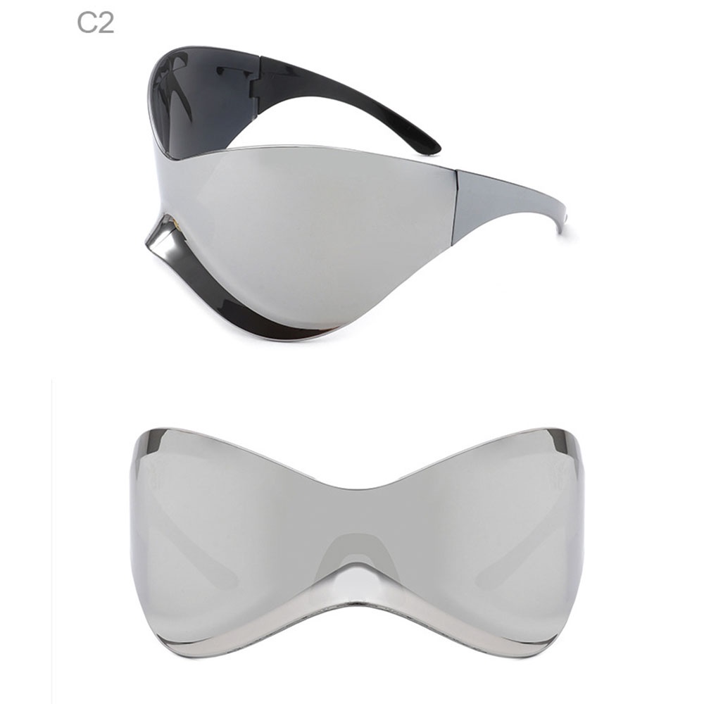 [COD Tangding] Y2K Kacamata Bingkai Besar Pria Wanita One-piece Future Technology Sense Glasses Eyewear