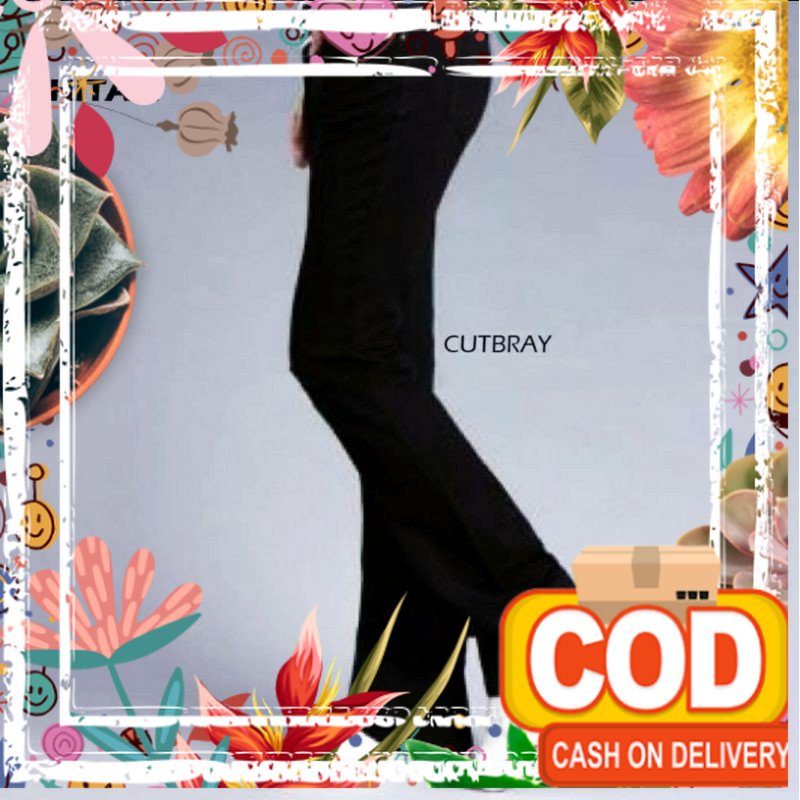 (TERLARIS HARGA PROMO) CELANA CUTBRAY PRiA / JEANS BOOTCUT / JEANS CUTBRAY HiTAM NON STRECT / CELANA