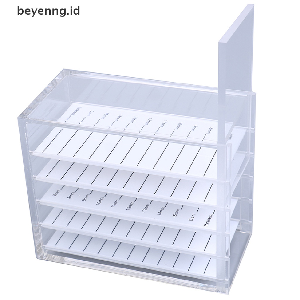 Beyen False Eyelashes Storage Box 5 Layers Acrylic Pallet Lash Holder Display Stand ID