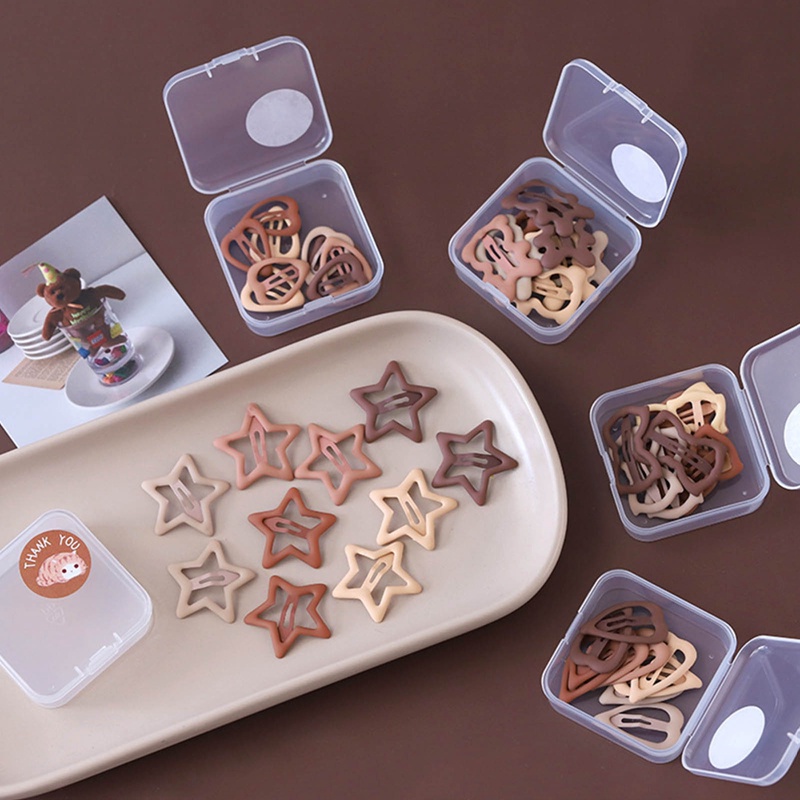 10pcs Frosted Kesederhanaan Jepit Rambut Untuk Anak Perempuan Bintang Oval Segitiga Square Hair Clips For Kids Snap Hair Clips Jepitan Klik Clack