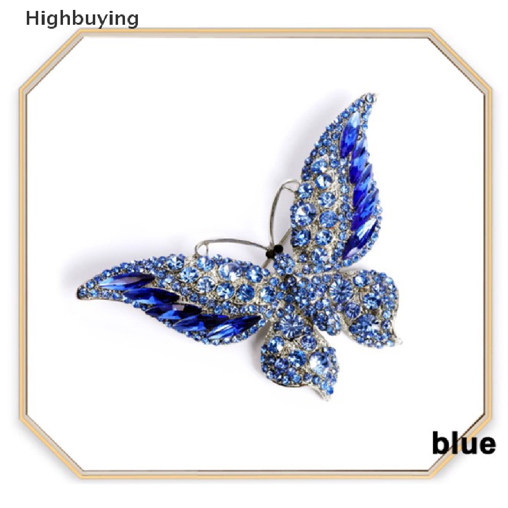 Hbid 1pc Butterfly Brooch Pin Kristal Bros Besar Untuk Wanita Pesta Perjamuan Pin Glory