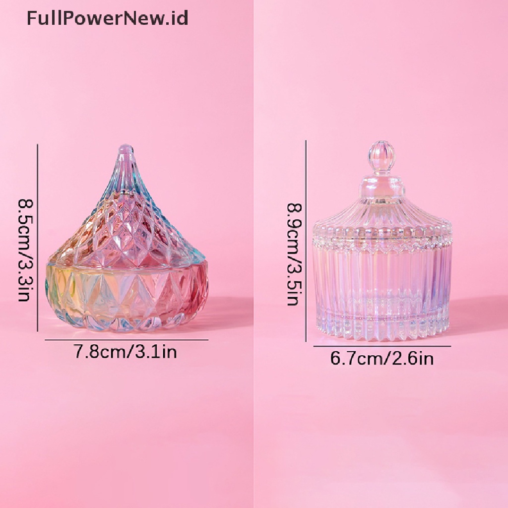 Power Square Cup Acrylic Liquid Dish Rain Crystal Gelas Kaca Mahkota Bening Dengan Tutup ID