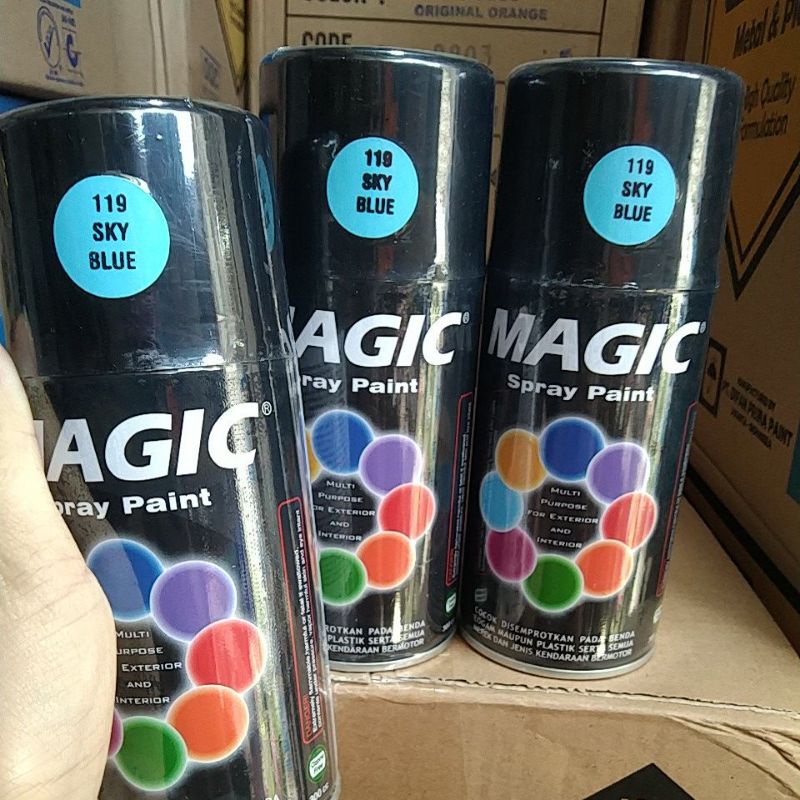 cat semprot pilok pilox magic spray paint magic sky blue 119 300cc biru langit biru cerah biru terang