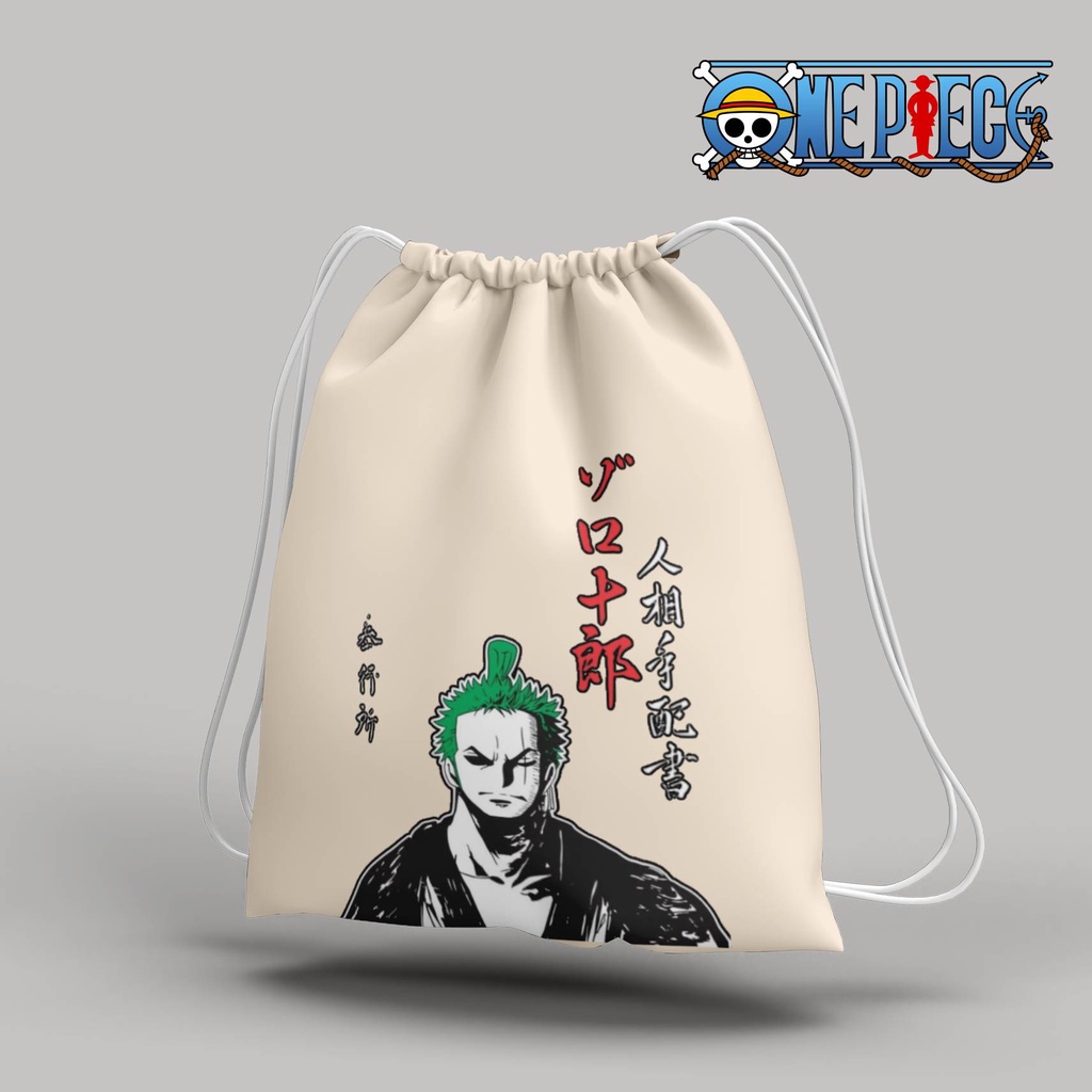 Stringbag ANIME One piece Roronoa zoro String bag , Tas Serut canvas premium totebag